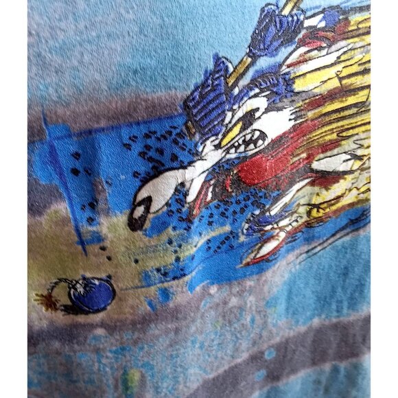 Medium Tie-Dye T-Shirt Vintage Mens T-shirt Medium 90s HOCKEY TIE DYE 1997 - Picture 3 of 9